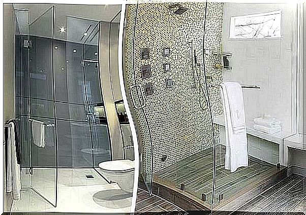 Decorate the bathroom with glass