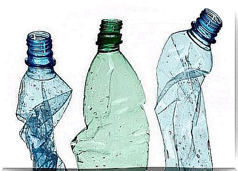 crushed plastic bottles