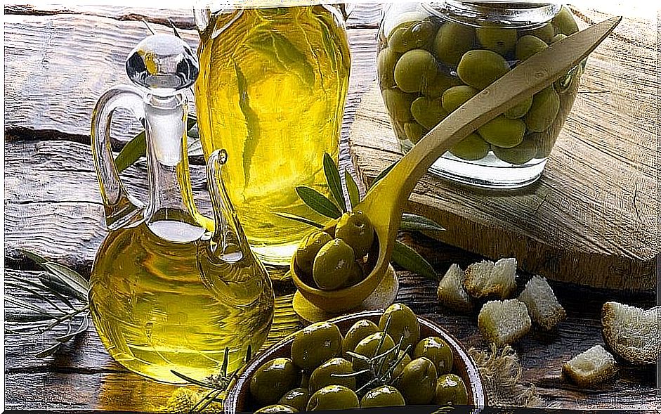 Olive oil can be good for the face.