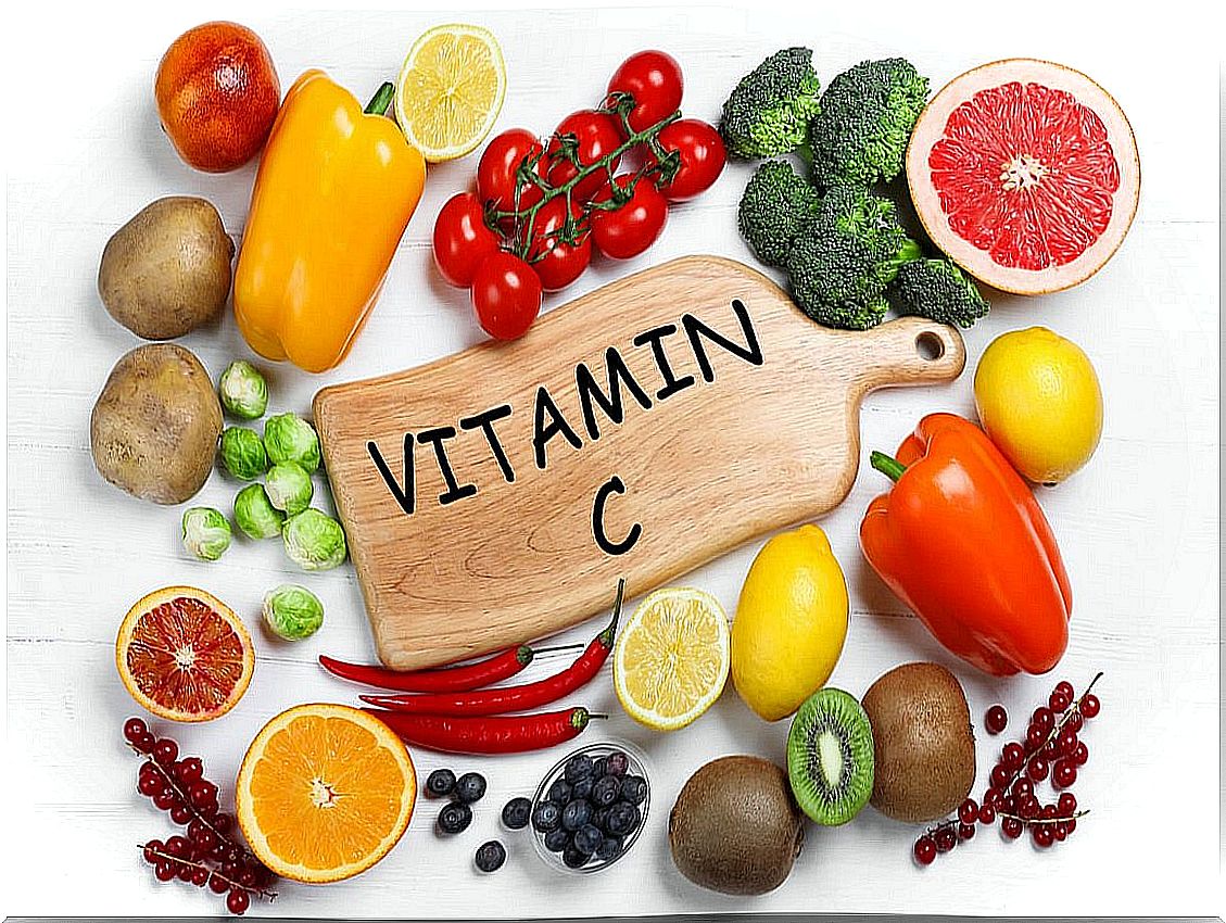 Foods with vitamin C.