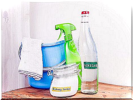 Cleaning products with white vinegar and baking soda